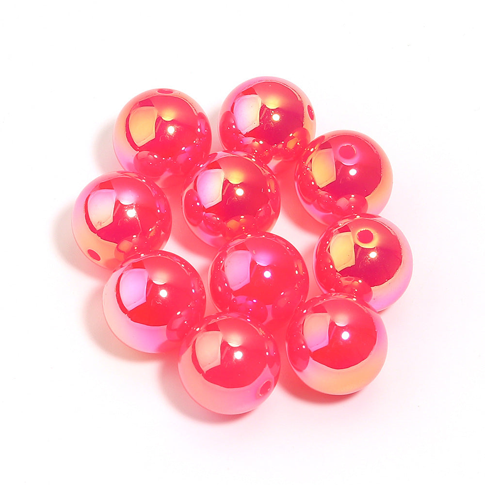 16Mm White Moonlight Plated Colored Round Beads Acrylic Magic Round Beads DIY Jewelry Accessories Versatile Pen Beads Beaded Loose Beads