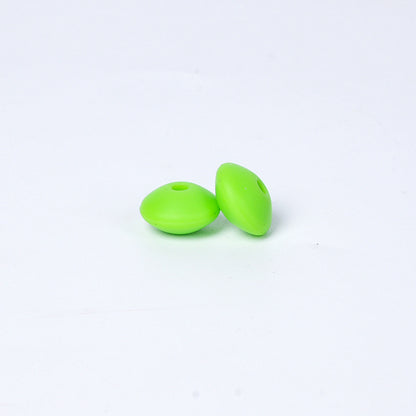 Spot Silicone Beads European and American Jewelry 12mm Small Beads DIY Necklace Beaded Oval Lentil Loose Beads Wholesale #101-137