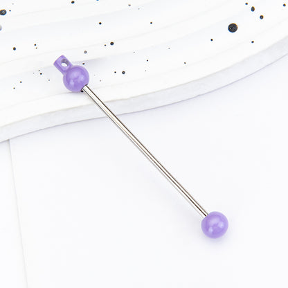 New DIY beaded pole, creative handmade beaded keychain accessories pendant pole metal beaded pole