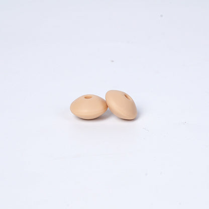 Spot Silicone Beads European and American Jewelry 12mm Small Beads DIY Necklace Beaded Oval Lentil Loose Beads Wholesale