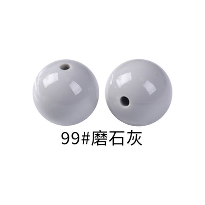 15mm Spot Glossy Silicone Beads Round Loose Beads DIY Jewelry Smooth Oil Injection Silicone Beads Mixed Color Beads