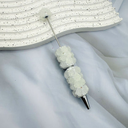 Rose Full Diamond Ball Pen High Value Handmade Heavy Industry Grain Pen Broken Ice Blue Theme Ball Pen Set