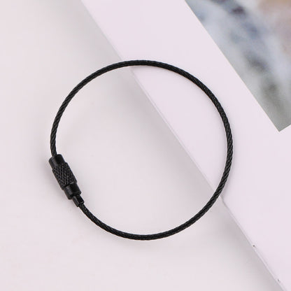 50mm Key Ring Creative Color Painted Wire Ring Wire Rope Rotating Screw Key Ring Keychain DIY Jewelry Accessories