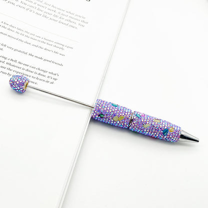 DIY colorful shell full diamond bead pen, handmade bead full diamond ballpoint pen puzzle colorful diamond gifts stationery