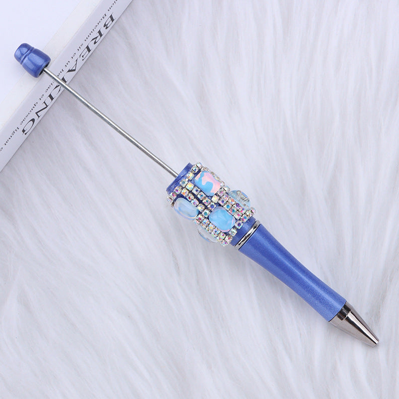 DIY diamond-encrusted sugar cube bead pen, purely handmade patch square grid bag diamond plastic ballpoint pen creative diamond-encrusted bead pen
