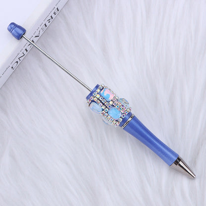 DIY diamond-encrusted sugar cube bead pen, purely handmade patch square grid bag diamond plastic ballpoint pen creative diamond-encrusted bead pen