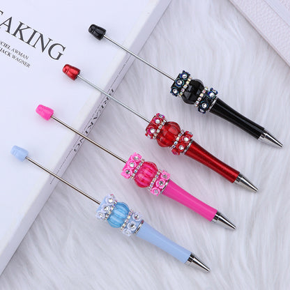 DIY rose mermaid bead pen, creative flower patch beaded ballpoint pen romantic mermaid plastic pen wholesale