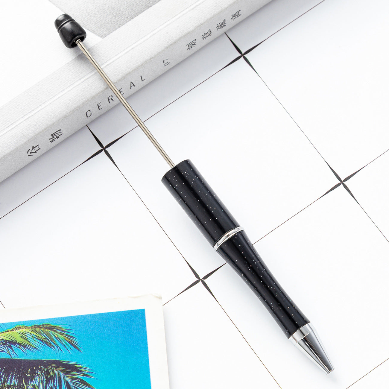 Bead pen, spot wholesale creative DIY plastic bead pen ballpoint pen printable plastic bead pen