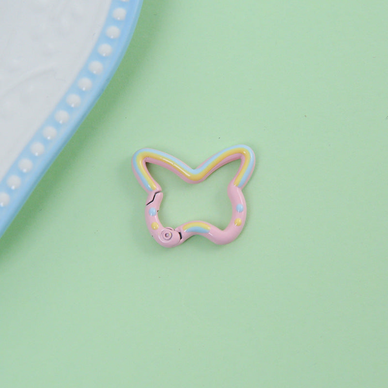 25*30mm Color Butterfly Spring Buckle Paint Alloy Buckle Handmade DIY Pendant Doll Bag Keychain Accessories