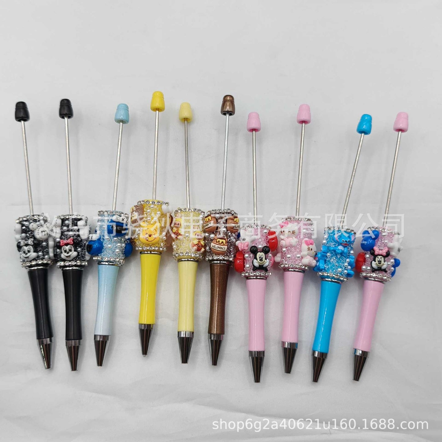 DIY sugar bead pen Mickey Minnie Winnie bear KT and other cartoon pens spot wholesale Moe grain creative ballpoint pen