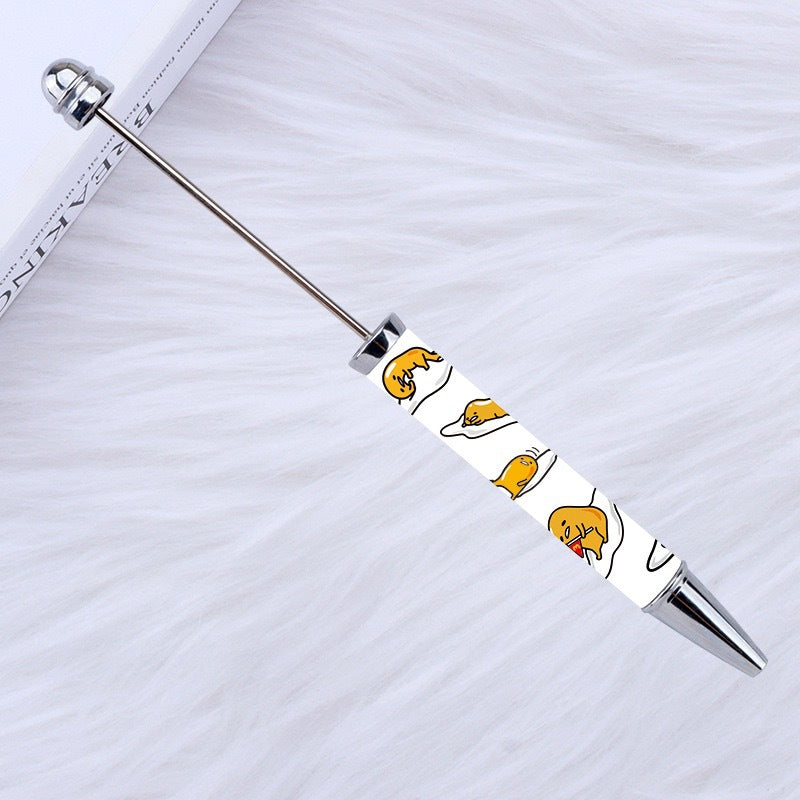 New Style DIY Plastic Beadable Pens with Cartoon Prints