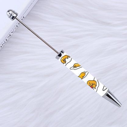 New Style DIY Plastic Beadable Pens with Cartoon Prints