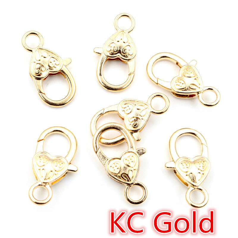 26X19mm heart-shaped love lobster buckle zinc alloy color paint pendant buckle DIY jewelry accessories 3g