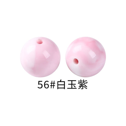 15mm Spot Glossy Silicone Beads Round Loose Beads DIY Jewelry Smooth Oil Injection Silicone Beads Mixed Color Beads