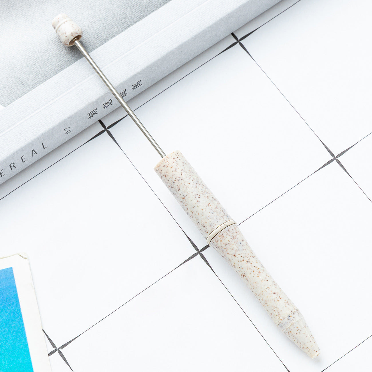 New wheat straw bead pen DIY bead pen creative multi-color bead pen writing cute pen spot wholesale