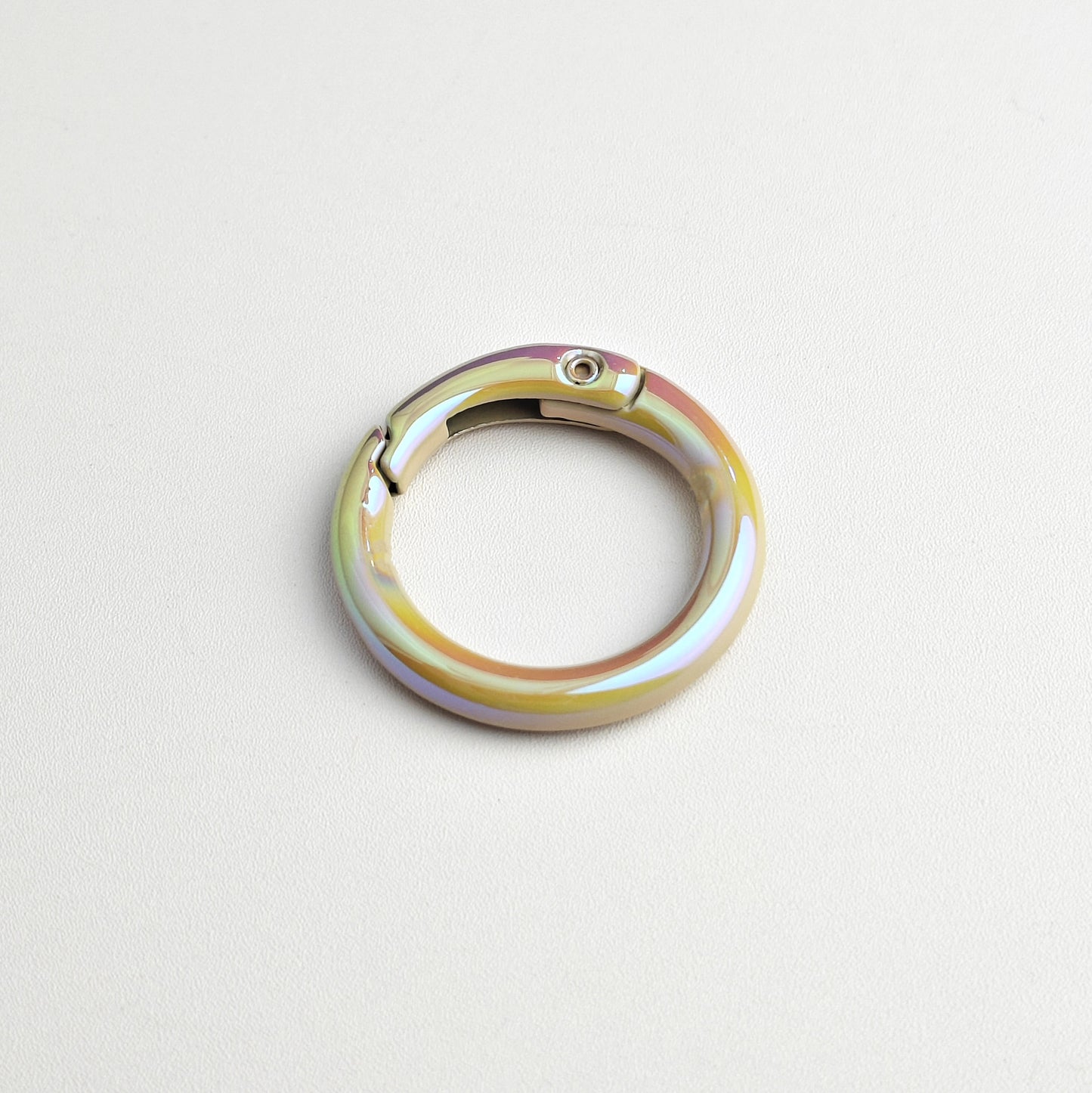 20Mm UV electroplated color spring buckle ab color Mapei spring ring DIY jewelry accessories alloy round connection keychain