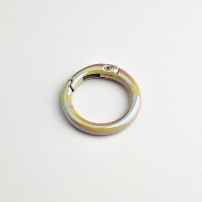 20Mm UV electroplated color spring buckle ab color Mapei spring ring DIY jewelry accessories alloy round connection keychain