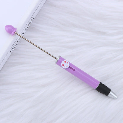 DIY bead pen happy smiley face expression plastic ballpoint pen, advertising gift pen can print logo spot wholesale