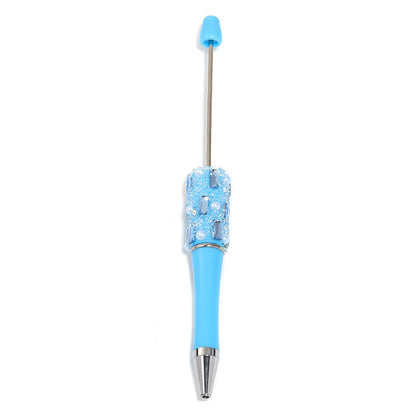 Heavy Industry DIY Shiny Square Diamond Rhinestone Gypsy Sugar Pattern Multi-color Beaded Rotary Ballpoint Pen
