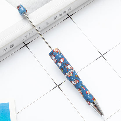 Green Christmas Tree Gingerbread and Lovely Red Color Christmas Santa Printed Beadable Pens