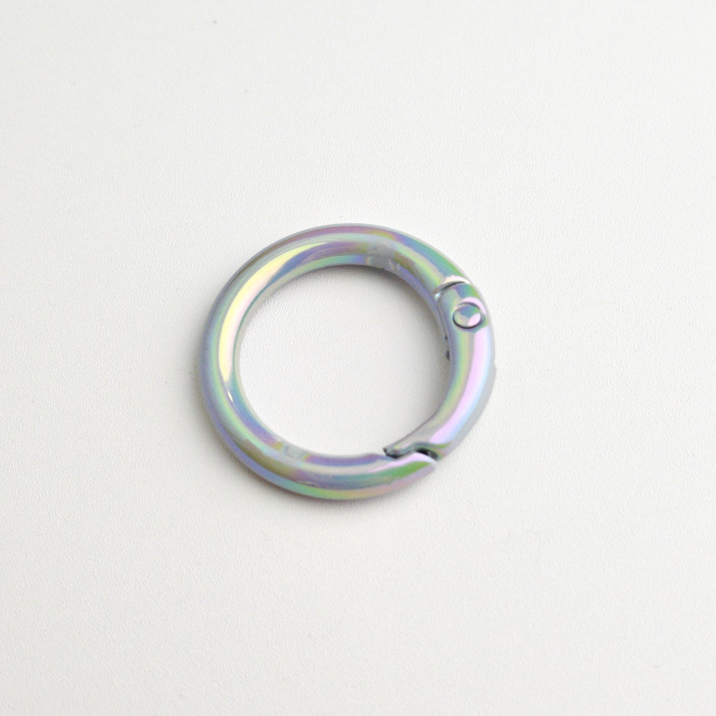 20Mm UV electroplated color spring buckle ab color Mapei spring ring DIY jewelry accessories alloy round connection keychain
