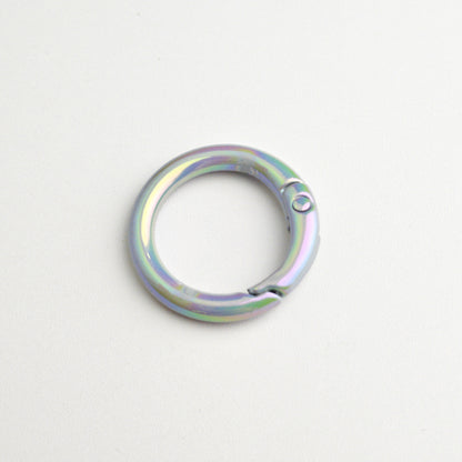 20Mm UV electroplated color spring buckle ab color Mapei spring ring DIY jewelry accessories alloy round connection keychain