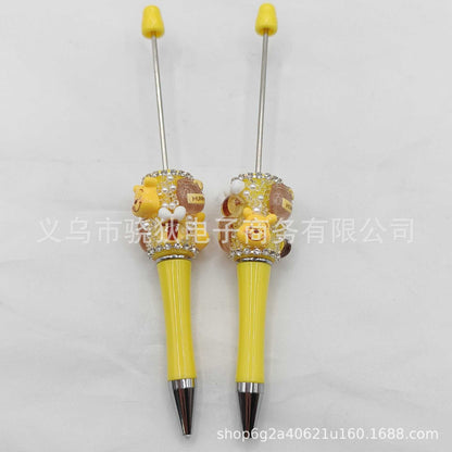 DIY sugar bead pen Mickey Minnie Winnie bear KT and other cartoon pens spot wholesale Moe grain creative ballpoint pen