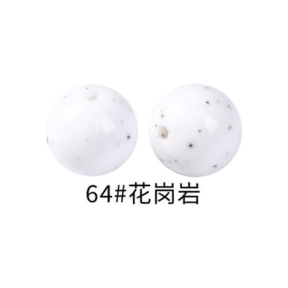 15mm Spot Glossy Silicone Beads Round Loose Beads DIY Jewelry Smooth Oil Injection Silicone Beads Mixed Color Beads