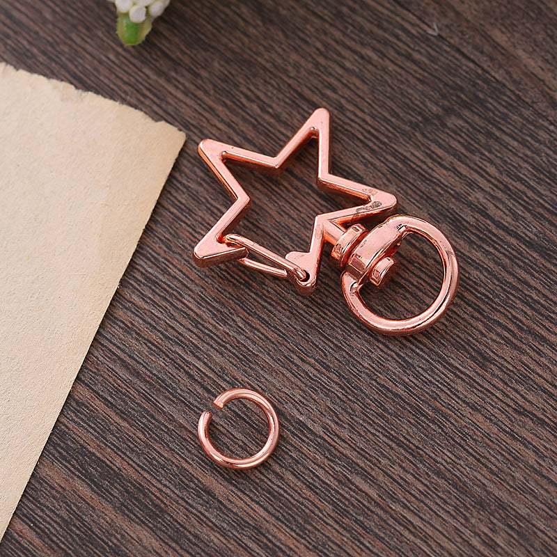 34 * 24Mm Star Shape Keychain, Special-shaped Pentagram Keychain, Metal Zinc Alloy Keychain.