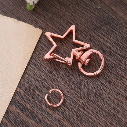 34 * 24Mm Star Shape Keychain, Special-shaped Pentagram Keychain, Metal Zinc Alloy Keychain.