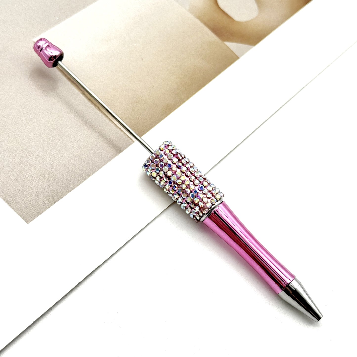 UV electroplated colored diamond bead pen DIY multi-color diamond beaded ballpoint pen handmade rhinestone gift pen manufacturer wholesale