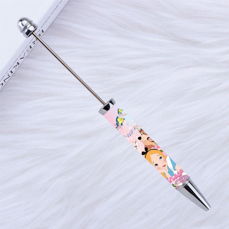 New Style DIY Plastic Beadable Pens with Cartoon Prints