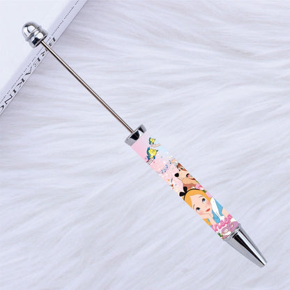 New Style DIY Plastic Beadable Pens with Cartoon Prints
