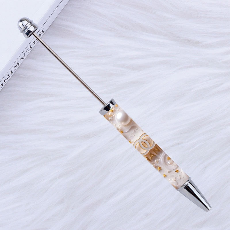 New Style DIY Plastic Beadable Pens with Cartoon Prints