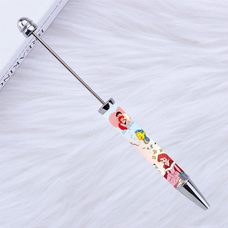 New Style DIY Plastic Beadable Pens with Cartoon Prints