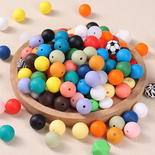 15mm Silicone Beads Water Transfer Beads DIY Jewelry Bead Pen Loose Beads Wholesale #201-250