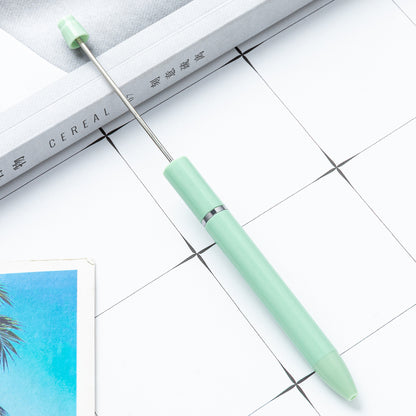New Macaron color straight bead pen DIY beading extended beaded ballpoint pen advertising gift pen wholesale