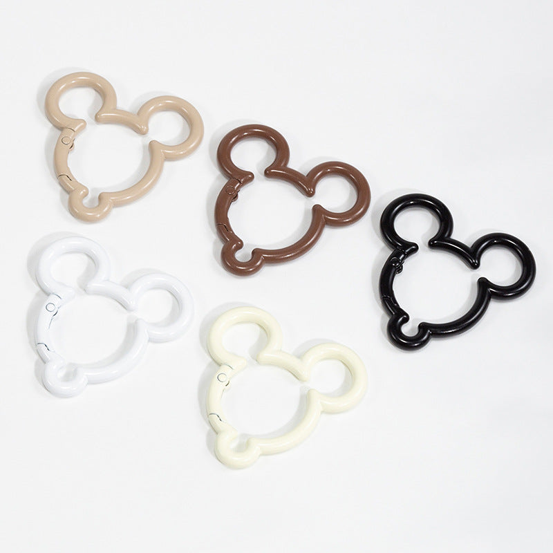 44*44mm Violent Bear Spring Buckle Open Ring Mickey Spring Ring Keychain Jewelry DIY Accessories Alloy Connecting Ring