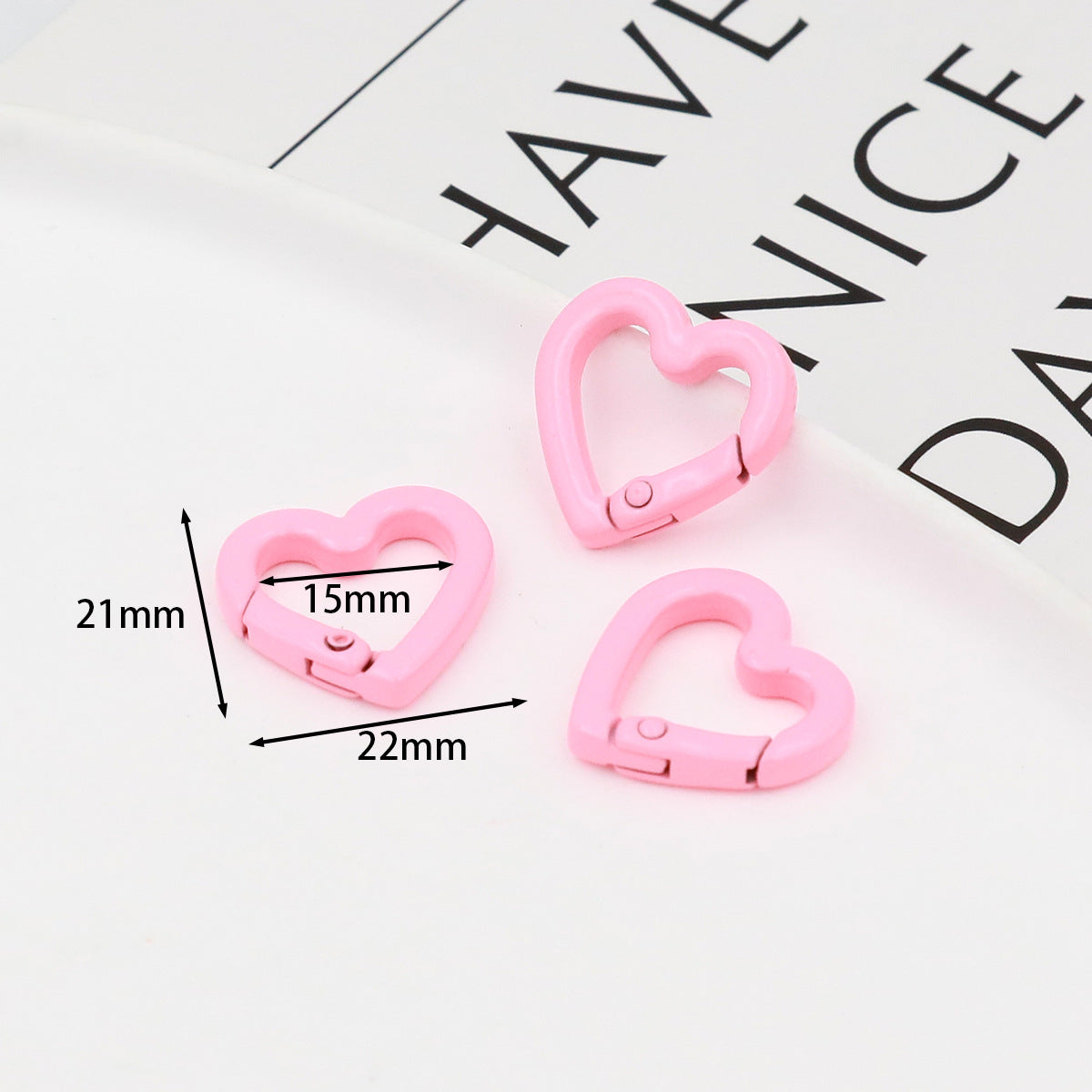 Love Paint Colored Zinc Alloy Spring Buckle, Heart-shaped Open Spring Ring, Luggage, Keychain DIY Jewelry Accessories Random Mix
