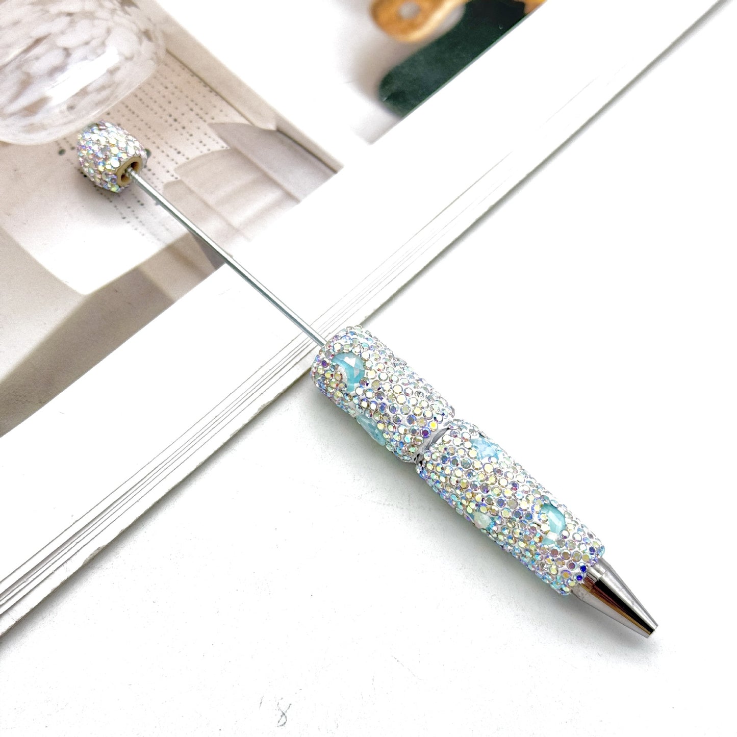 Cross-border DIY Star Moon Mocha Full Diamond Bead Pen, Creative Rhinestone Moe Grain Pen Colorful Gift Pen Wholesale
