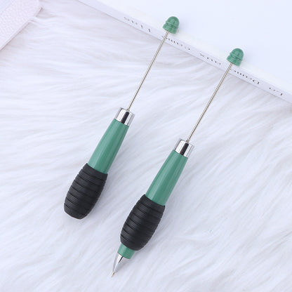 Cross-border explosion DIY telescopic bead pen, creative and cute macaron color telescopic rotating beaded gift ballpoint pen