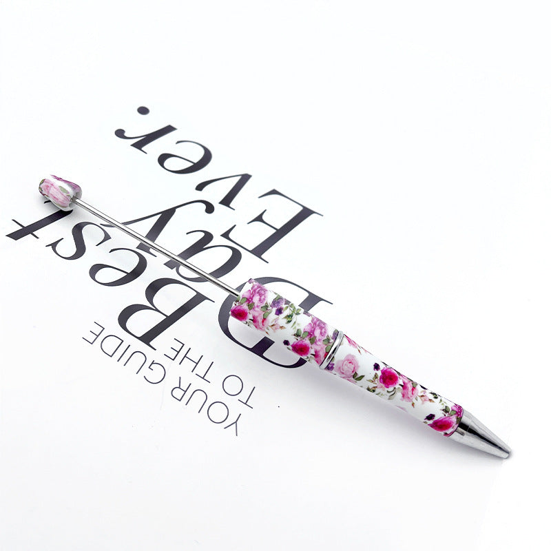 DIY printing pattern bead pen creative leopard print floral cow bead pen cross-border beadedpen spot wholesale