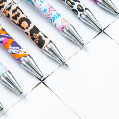DIY creative graduation season series bead pen printing multi-color beaded ballpoint pen spot wholesale plastic bead pen