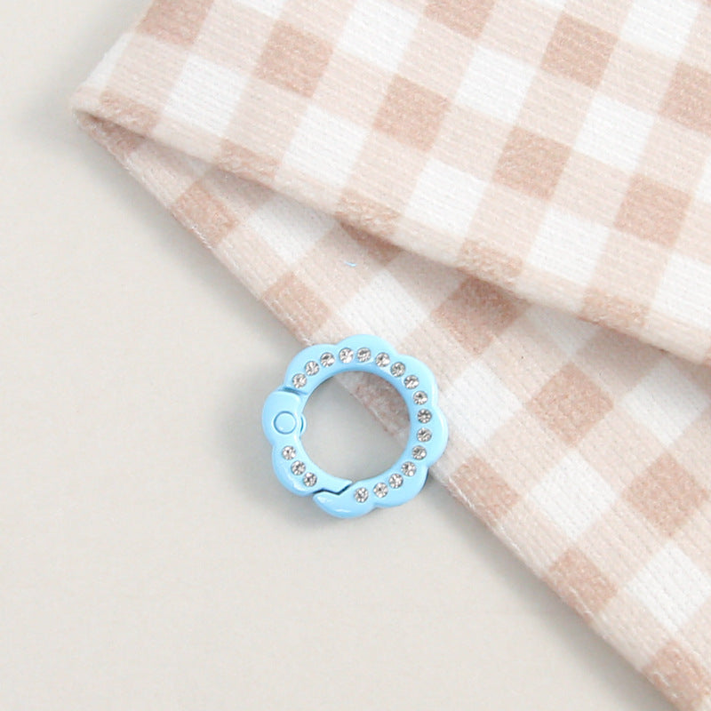 21mm Zinc Alloy Colored Petals with Diamonds, Spring Ring, Open Connection Ring DIY Jewelry, Keychain, Buckle Accessories