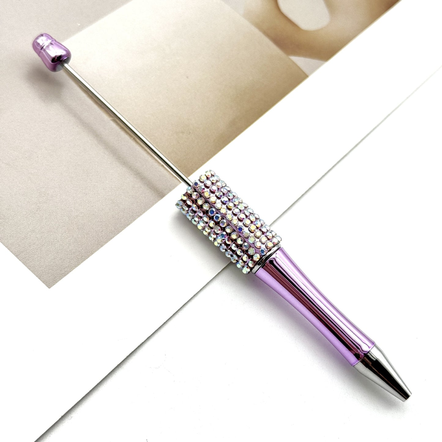 UV electroplated colored diamond bead pen DIY multi-color diamond beaded ballpoint pen handmade rhinestone gift pen manufacturer wholesale