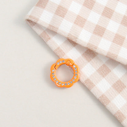 21mm Zinc Alloy Colored Petals with Diamonds, Spring Ring, Open Connection Ring DIY Jewelry, Keychain, Buckle Accessories