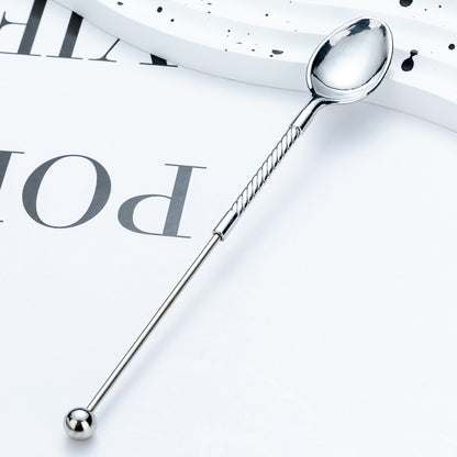 DIY beaded spoon simple coffee spoon cup stirring spoon creative fashion long handle spoon gift spoon dessert spoon