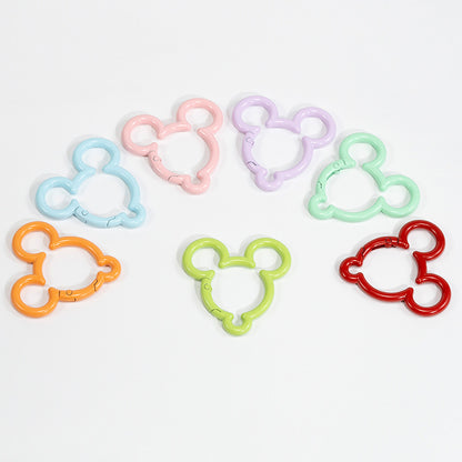 44*44mm Violent Bear Spring Buckle Open Ring Mickey Spring Ring Keychain Jewelry DIY Accessories Alloy Connecting Ring