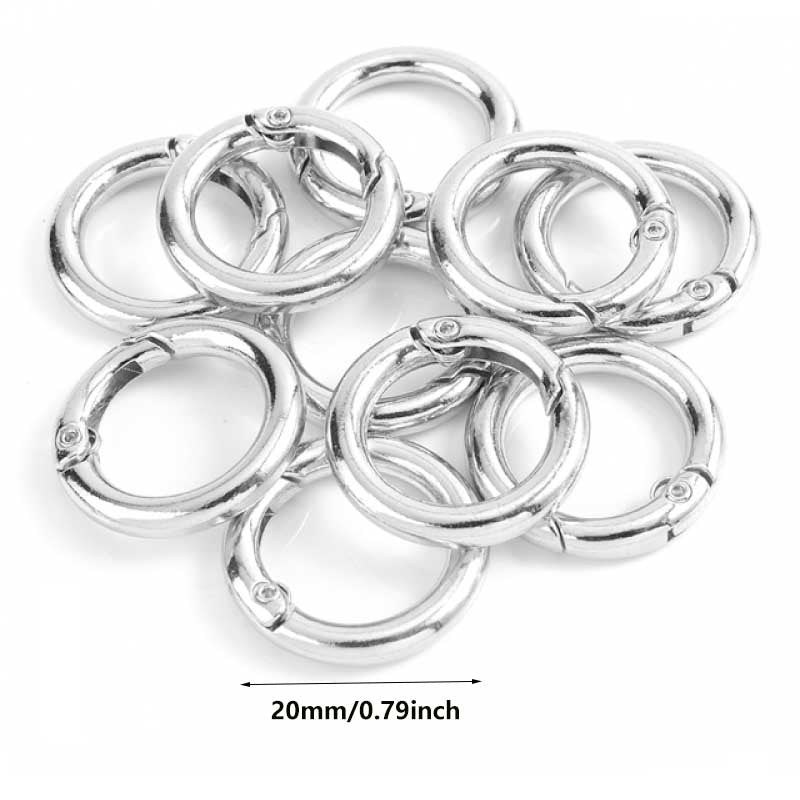 20Mm Metal Ring Spring Buckle Spring Ring Ring Ring Buckle Keychain Elastic Ring Bag Buckle Bag Accessories Hardware Hook Buckle