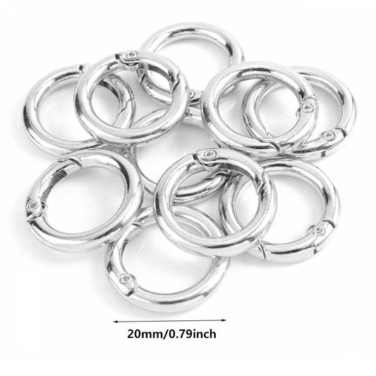 20Mm Metal Ring Spring Buckle Spring Ring Ring Ring Buckle Keychain Elastic Ring Bag Buckle Bag Accessories Hardware Hook Buckle